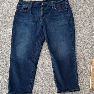 GAP Women's Boyfriend Jeans in Dark Blue